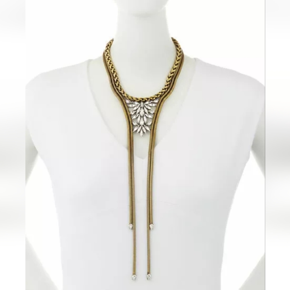 NWT $678 AUDEN Devon Brass Statement Couture Choker Runway Necklace AUSTRIA - Picture 2 of 5